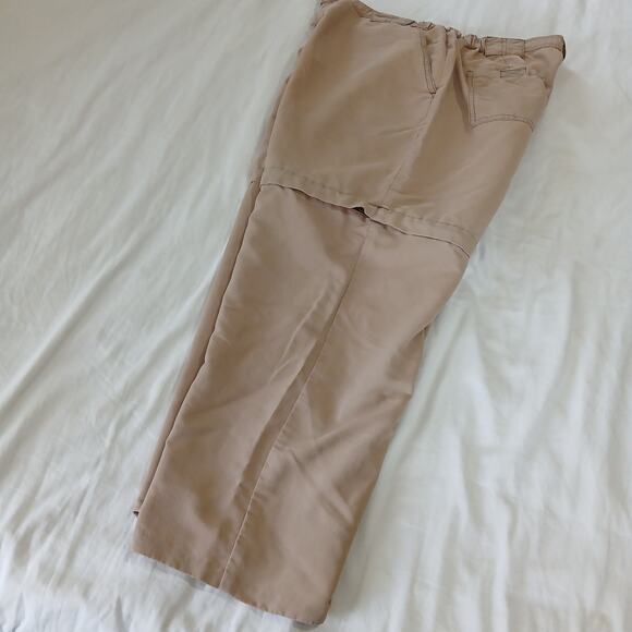 CAMPMOR convertible (to shorts) pants khaki LARGE nylon quick dry zippers work - Picture 4 of 15